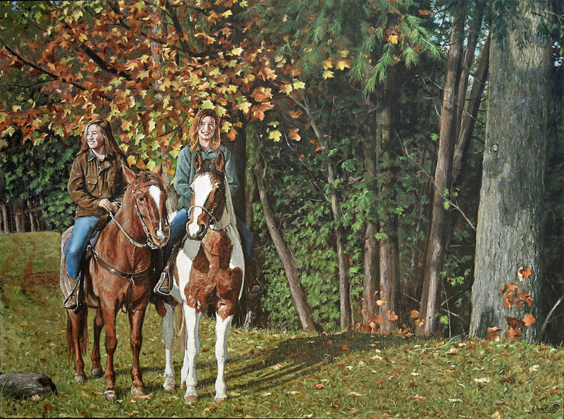 horse riders
sisters
fall scene