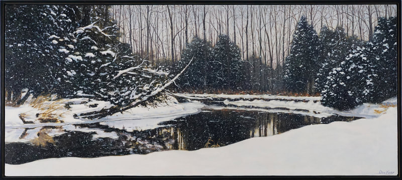 snow
beaver river
winter
painting
landscape