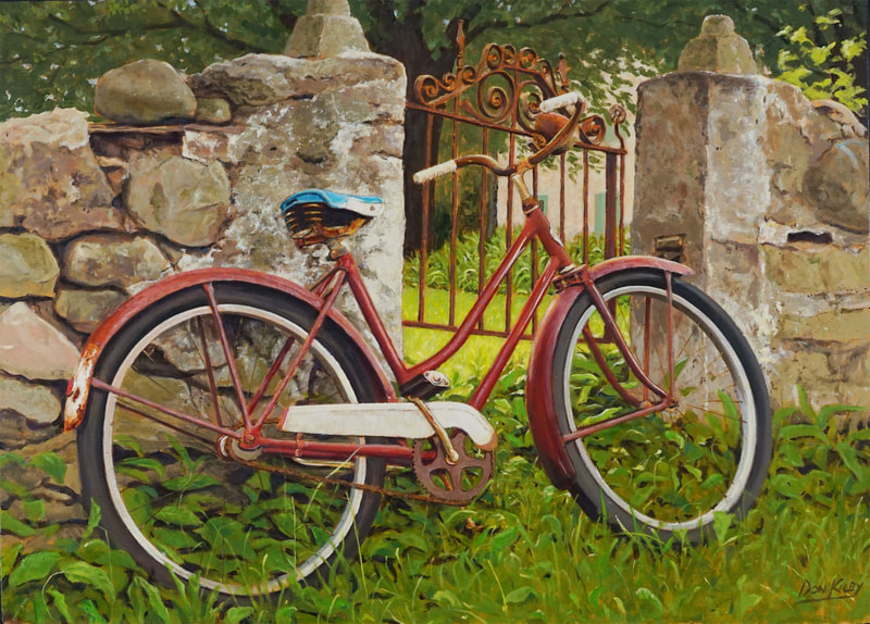 old bike
stone wall
painting
rustic